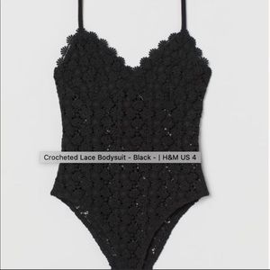 H&M Black Crochet Body Suit